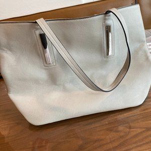 Charming Charlie gray tote with metal accent